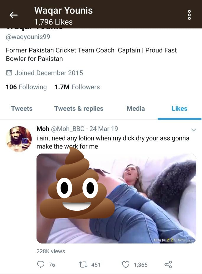 684px x 926px - Waqar Younis Under Fire For Liking Obscene Video on Twitter