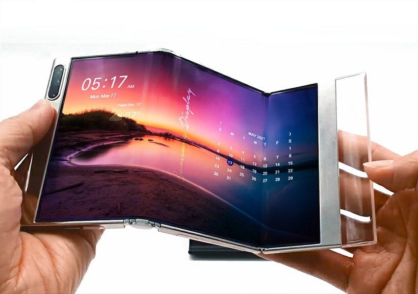 samsung with tri-folding phone and details