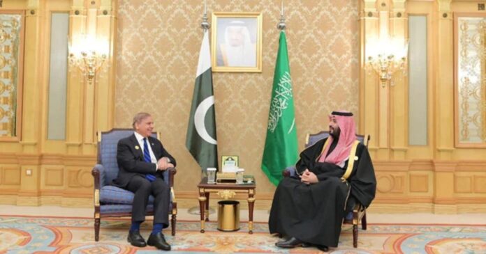 Prime Minister Shehbaz Sharif meets Crown Prince and Prime Minister of Saudi Arabia HRH Mohammad Bin Salman Al Saud