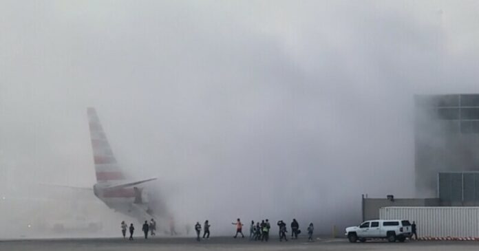 American Airlines Jet Engine Catches Fire After Landing in Denver