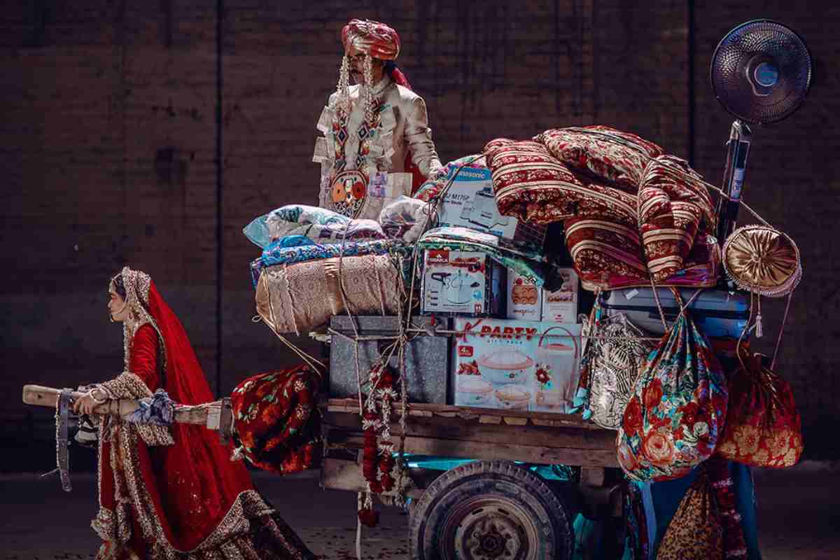 Image from the fashion film made by Pakistani designer Ali Xeeshan for his bridal collection Numaish denouncing dowry culture.