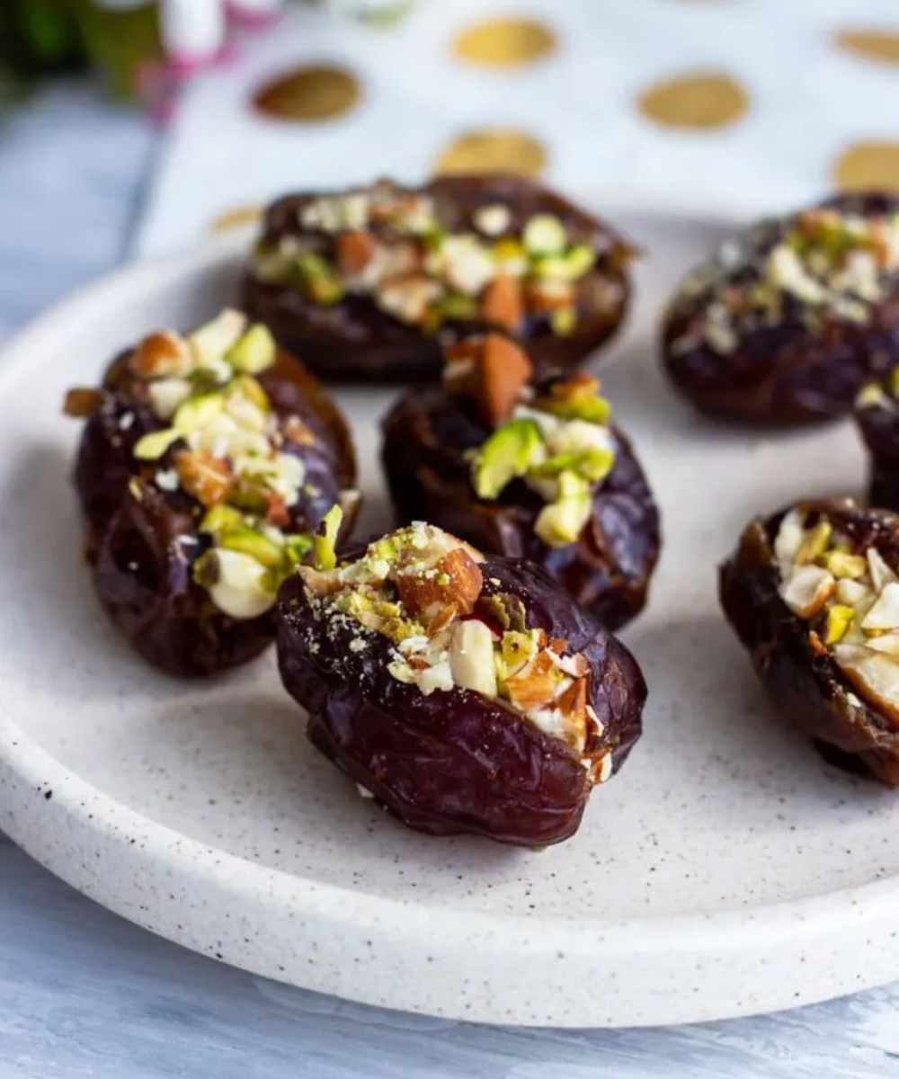 Stuffed Dates with Cream Cheese and Nuts