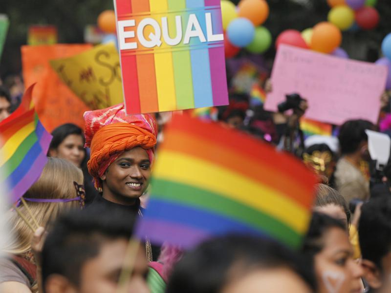 Indian LGBT Rights Activists March at the 8th Delhi Queer Pride Parade ...